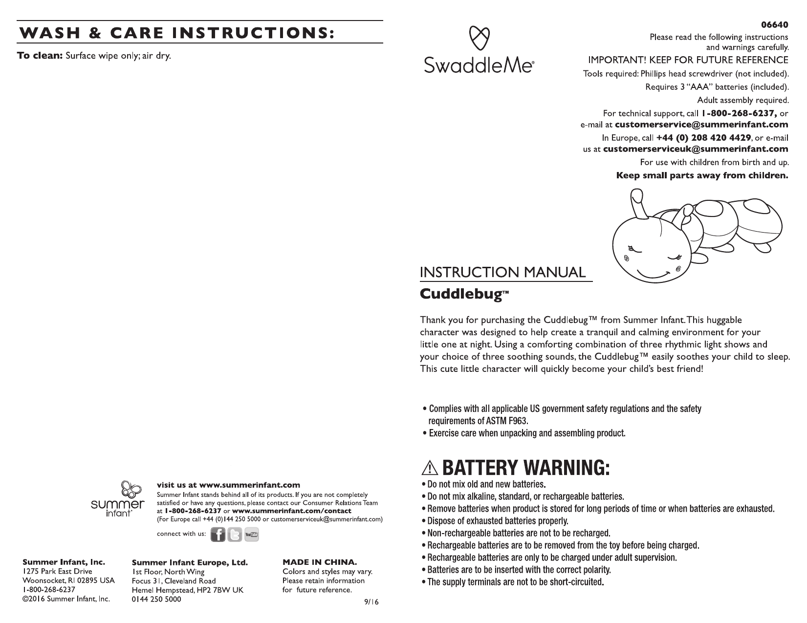 Cuddlebug Instruction Booklet Manualzz