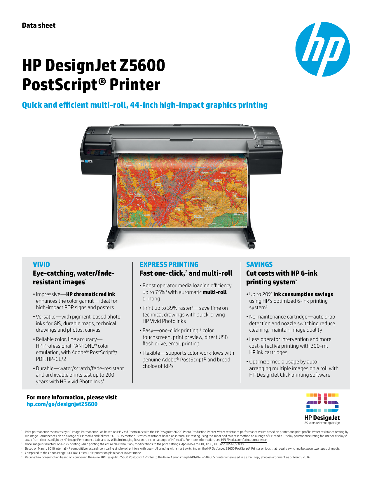 hp designjet z5600 postscript printer