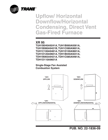 Trane Upflow Horizontal Downflow Manualzz Trane Upflow Horizontal Downflow, Trane Xr95 Thermostat Wiring Diagram