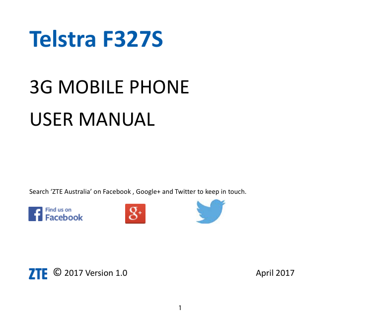 Telstra F327s Zte Australia Manualzz