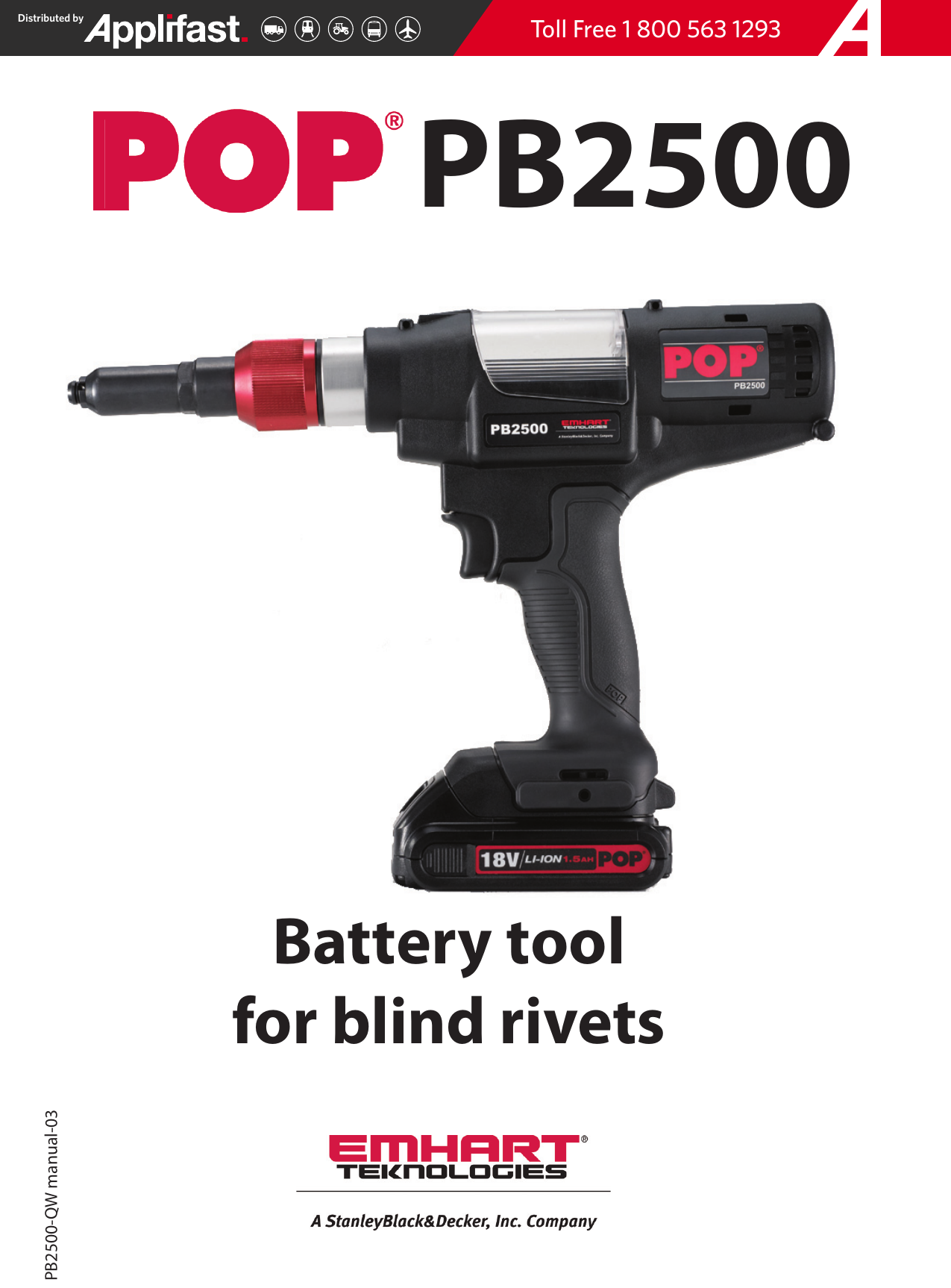 POP Brand PB-3400 Cordless Blind Rivet Tool Will Set Rivets in Any Position. Will Set UP to 3//16 /& 1//4 Diameter Rivets in All Materials