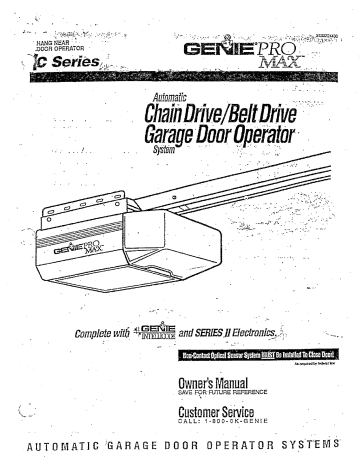 Genie PMX300-IC Operation Manual | Manualzz