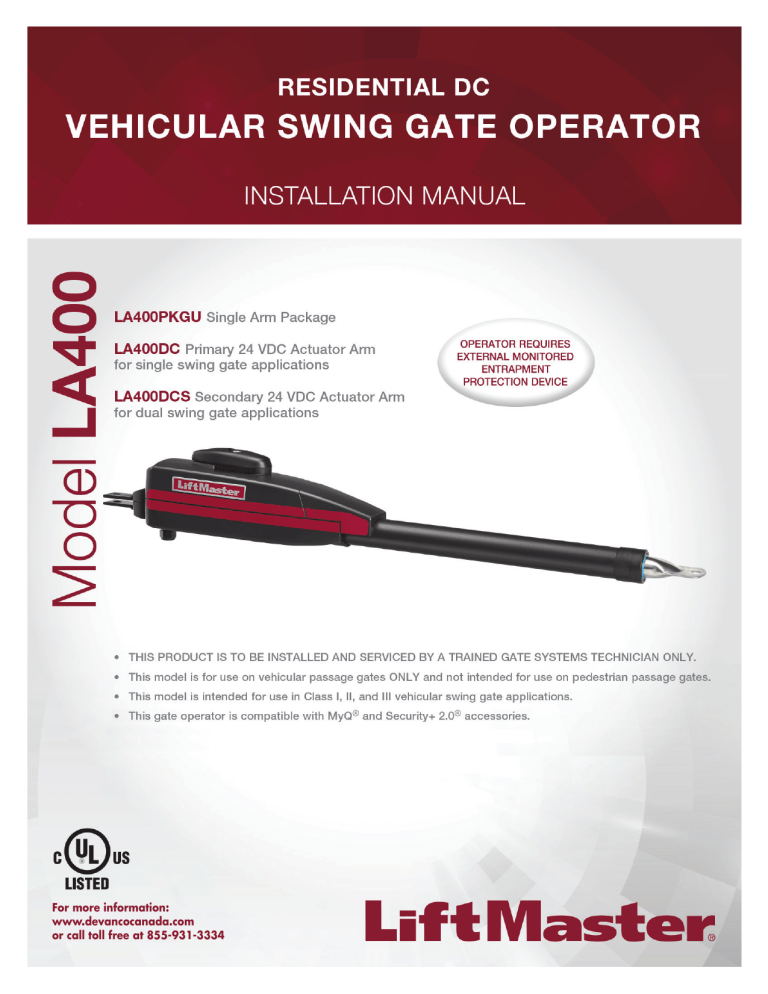Liftmaster La400 Parts Diagram