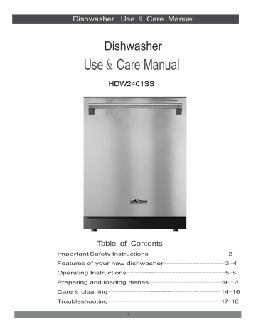 Thor Kitchen HDW2401SS 24 Inch Fully Integrated Dishwasher Use & Care Manual | Manualzz