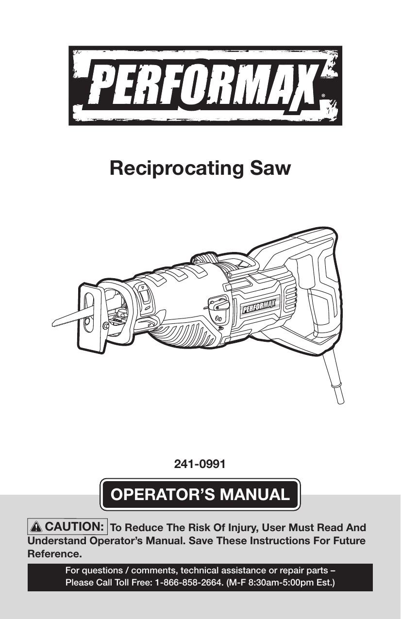 Performax 241 0991 Operator s Manual Manualzz