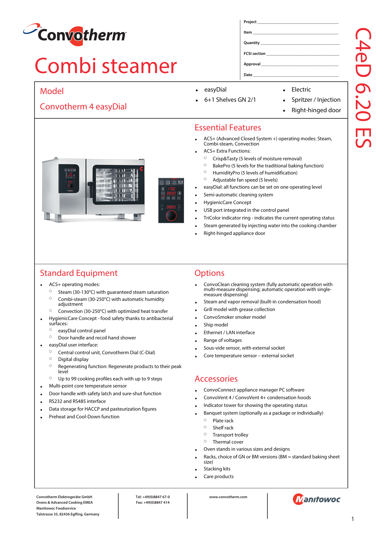 Convotherm Ogs 6 20 Manuals Manualslib