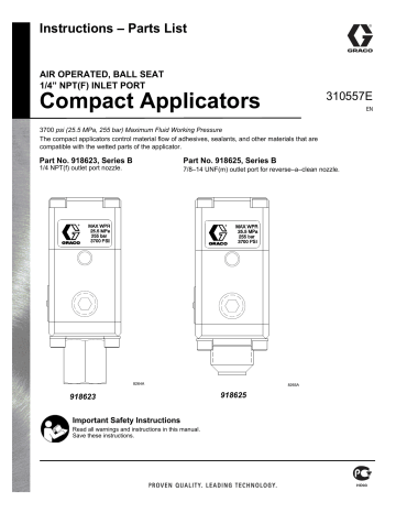 310557E Compact Applicators, Instructions, Parts | Manualzz