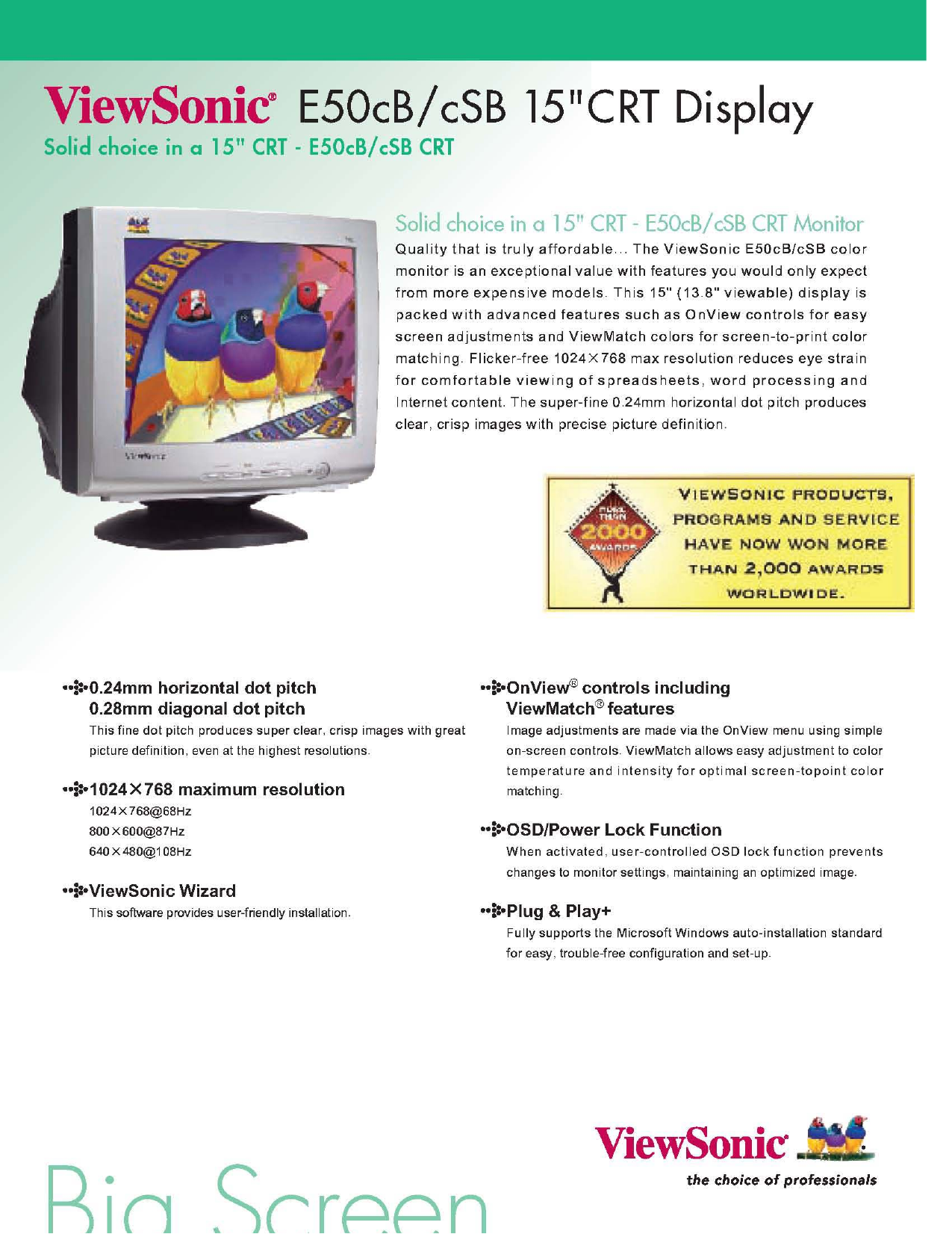 ViewSonic“ ESOcB/cSB l5\