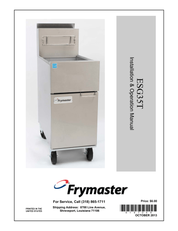 ESG35T Millivolt Fryer | Operation manual | Frymaster 819-7049 | Manualzz