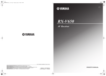 Yamaha RX-V650 manual | Manualzz