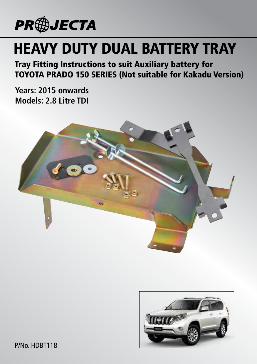 prado 150 2.8 dual battery tray