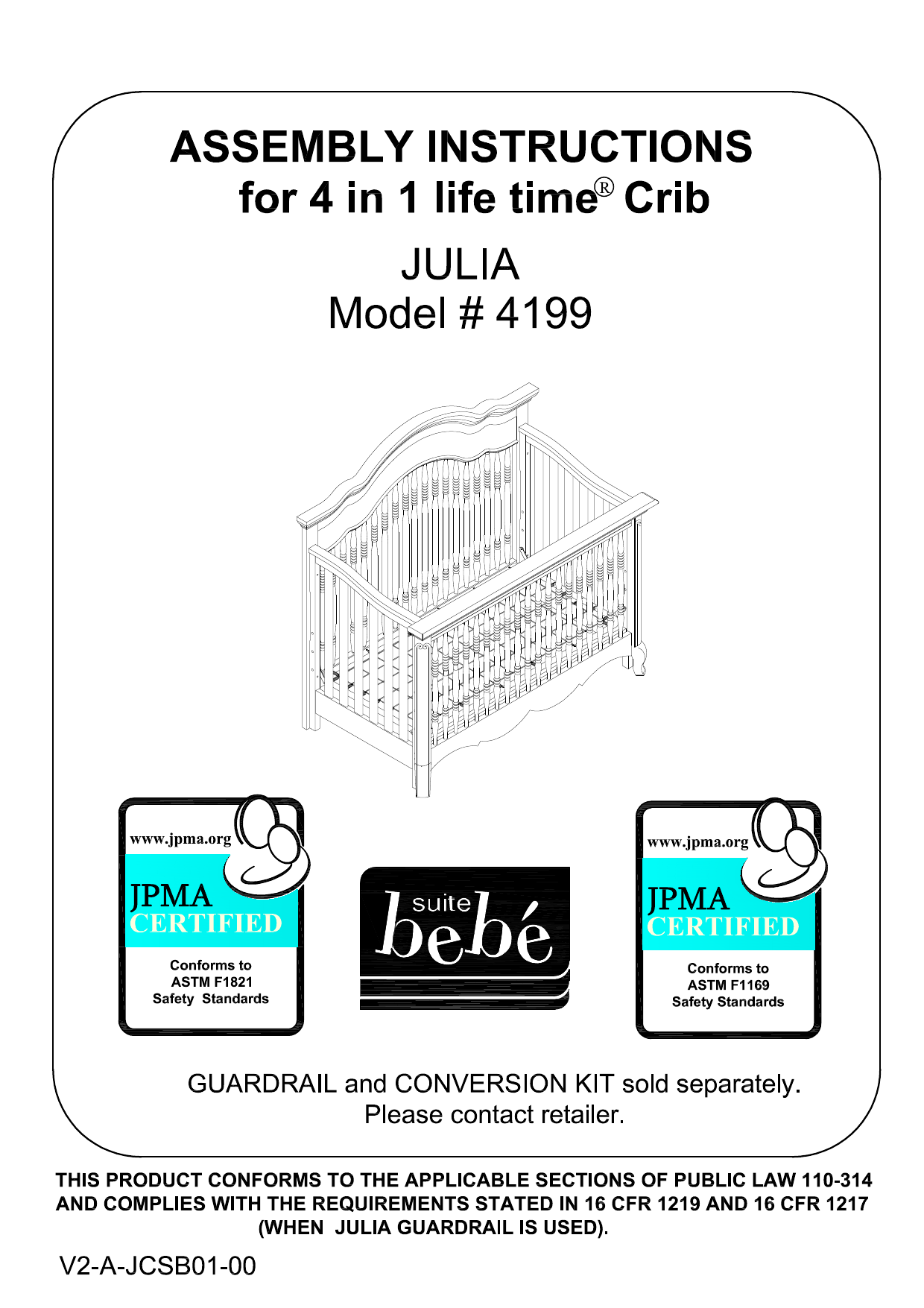 suite bebe julia crib