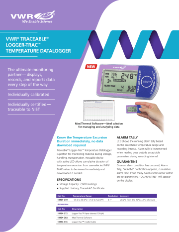 vwr® traceable® logger-trac™ temperature datalogger | Manualzz