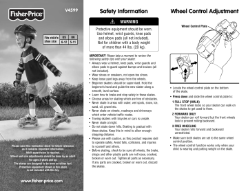 Mattel Grow With Me 1 2 3 Roller Skates Instruction Sheet Manualzz