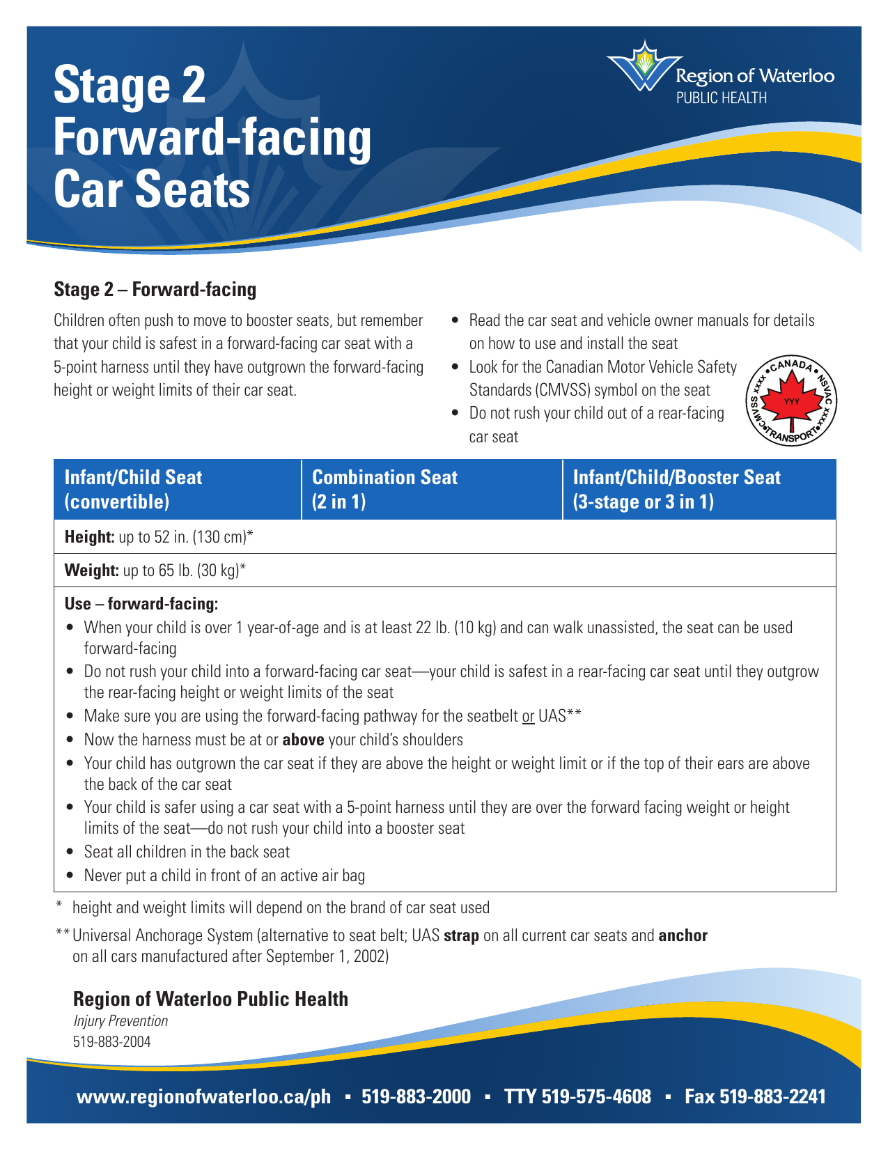 forward facing height and weight