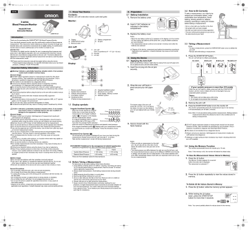 Omron BP710N 3 Series Upper Arm Blood Pressure Monitor Instruction manual | Manualzz