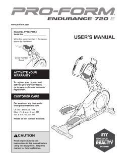 NordicTrack NTEL05917.2 User manual manualzz