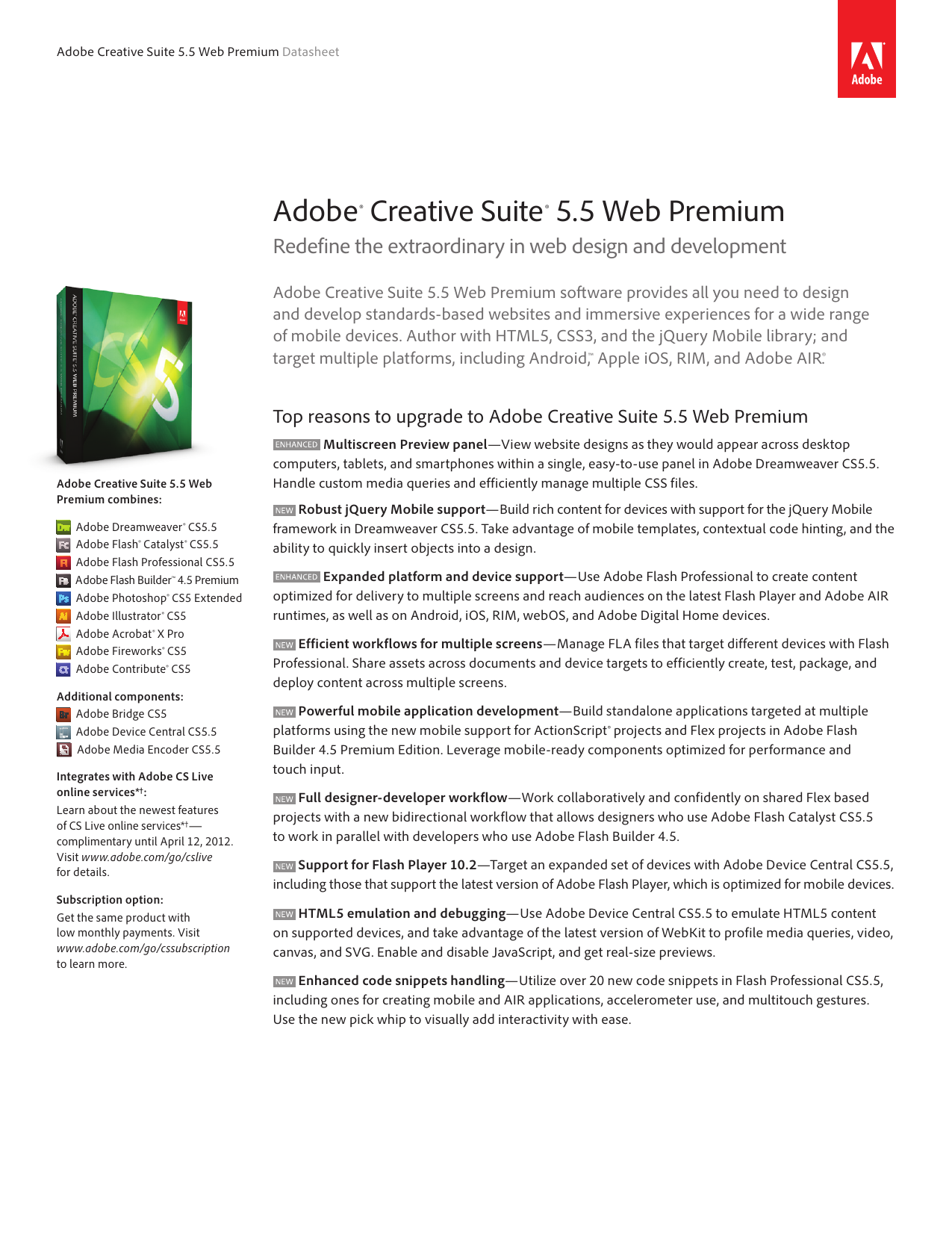 adobe web premium cs5 mac os x