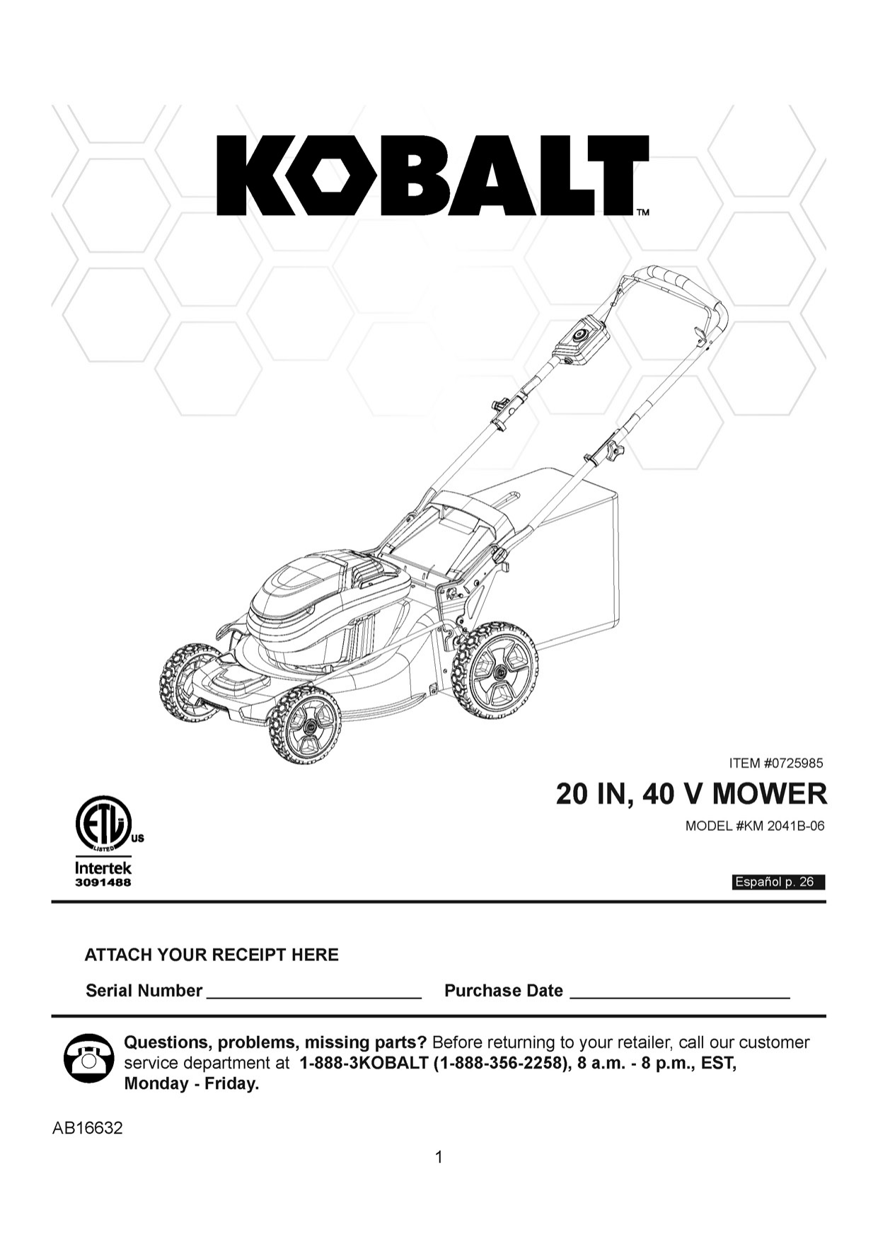 Kobalt brushless deals mower manual