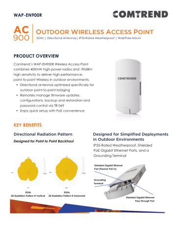 Comtrend WAP-EN900R AC900 Outdoor Wireless Access Point Product Sheet | Manualzz