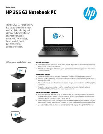 Hp 255 G3 Notebook Pc Manualzz