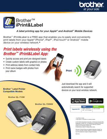 Print labels wirelessly using the 