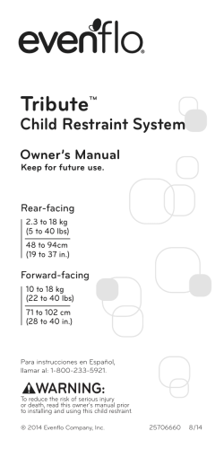 evenflo tribute convertible car seat manual