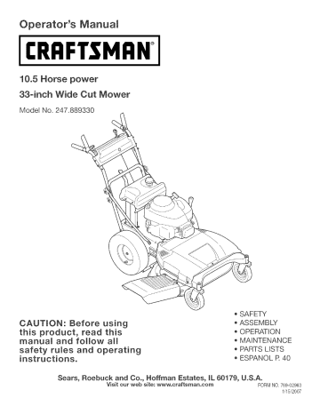 MTD 12A-764M799 Gas Walk Behind Lawn Mower Owner's Manual | Manualzz