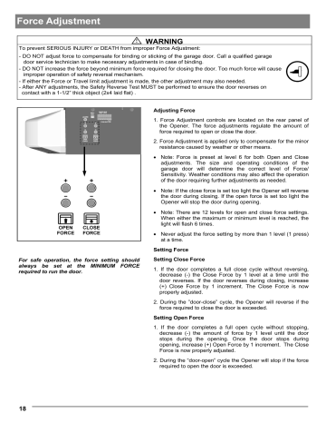 Force Adjustment Manualzz Force Adjustment Manualzz