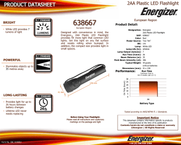 Energizer 2AA Plastic LED Flashlight | Manualzz