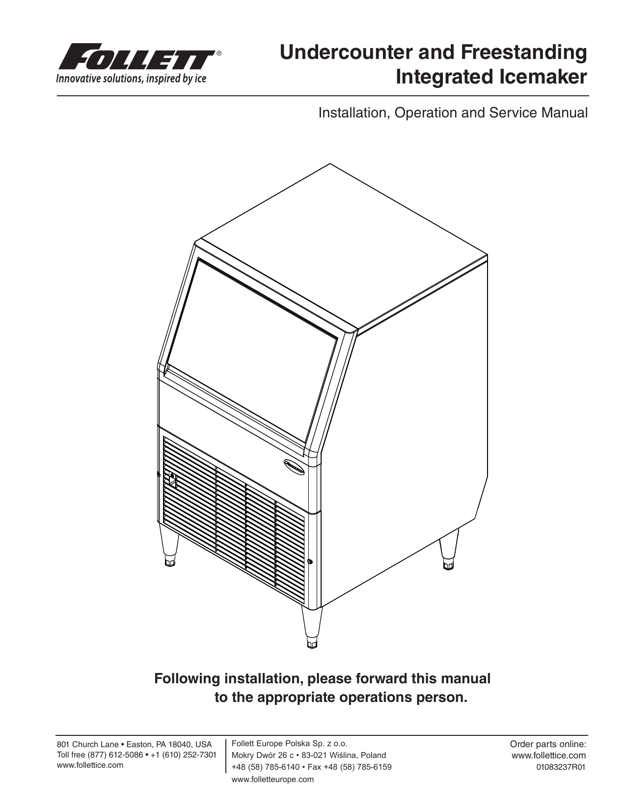 Undercounter and Freestanding Integrated Icemaker Manualzz