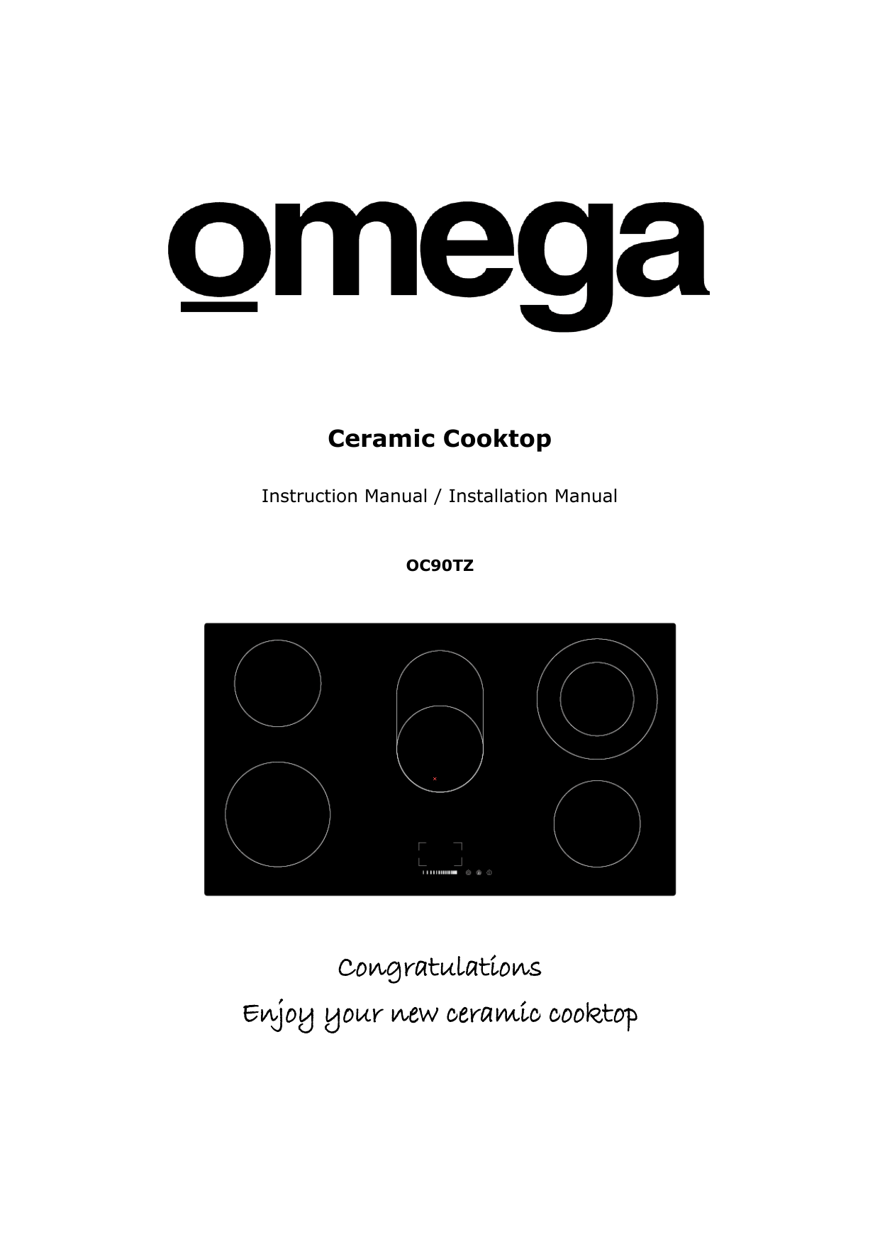 Omega Oc90tz 90cm Ceramic Cooktop User Manual Manualzz Com