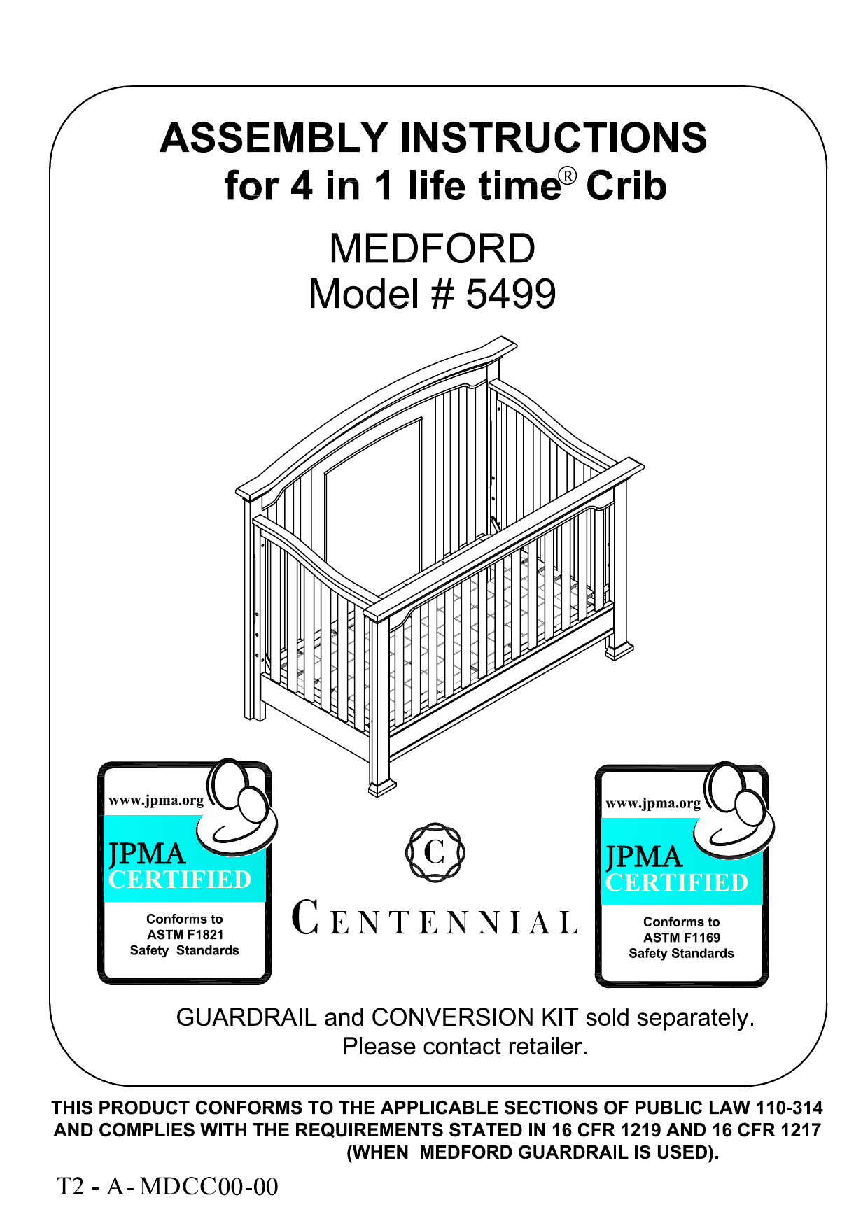 Centennial clearance medford crib