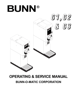 User manual Bunn G3 HD (English - 6 pages)