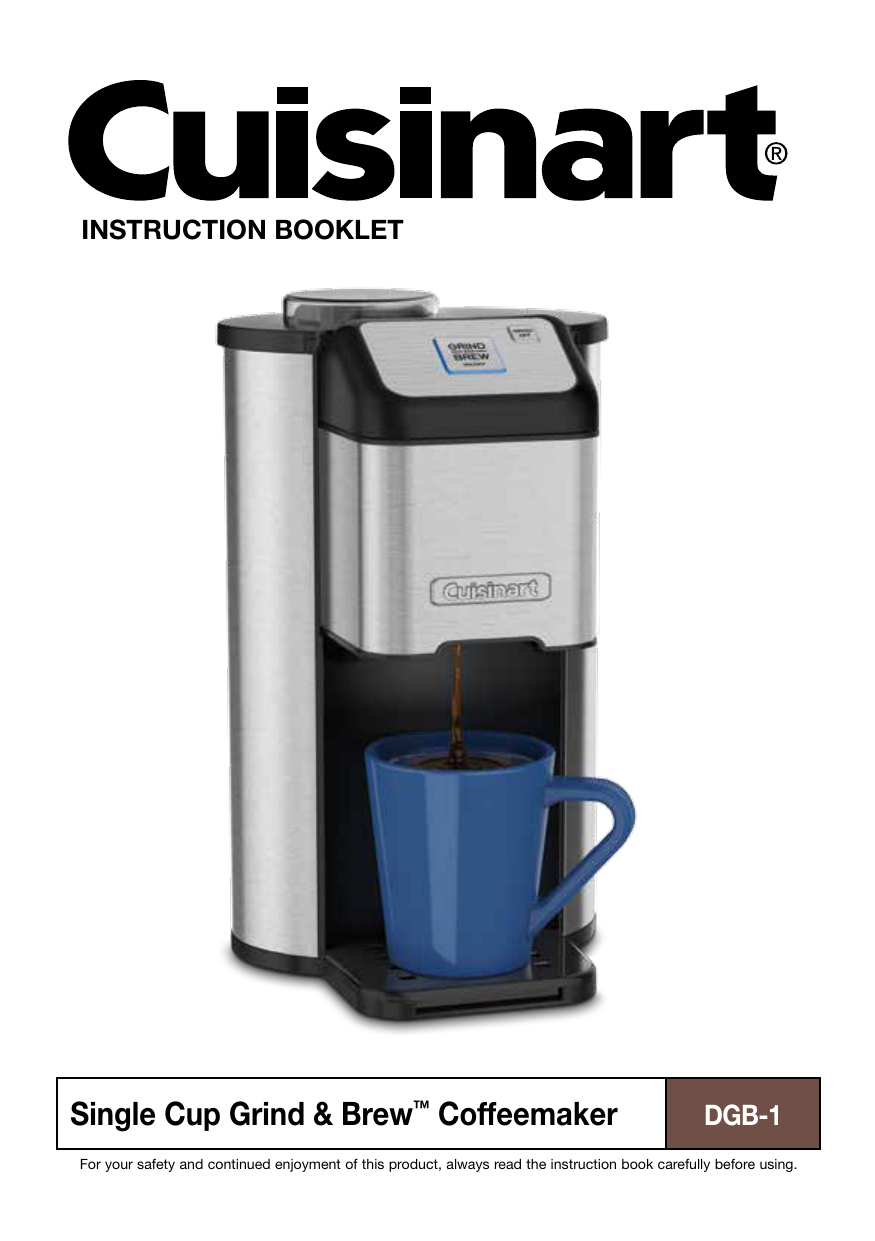 Cuisinart DGB1 Instruction Booklet Manualzz