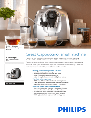 HD8652/51 Philips Super-automatic espresso machine | Manualzz