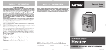 Heater - Patton® Utility Fans and Heaters | Manualzz