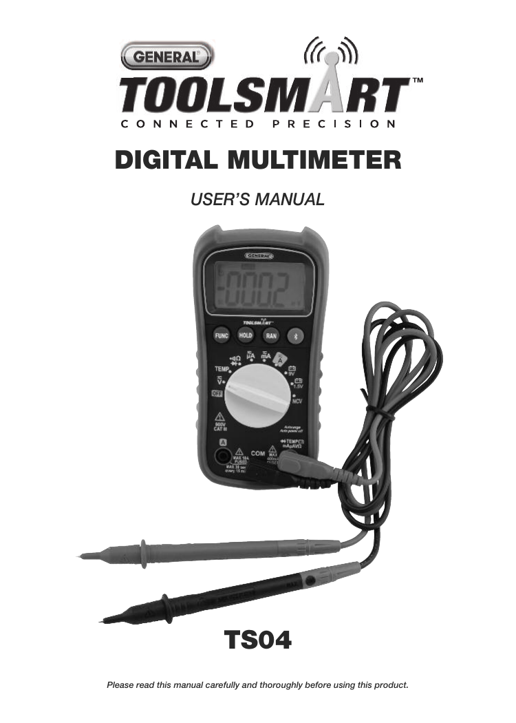 Sperry Instruments DM6200 Multímetro digital, 4 funciones, pruebas 500 V CA  y 600 V CC, resistencia y batería, 14 rango manual, 1 / Ea.
