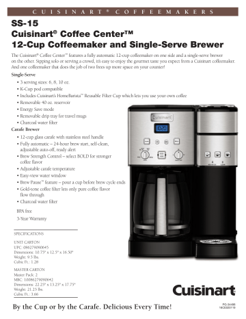 Ss 15 Cuisinart Coffee Center 12 Manualzz