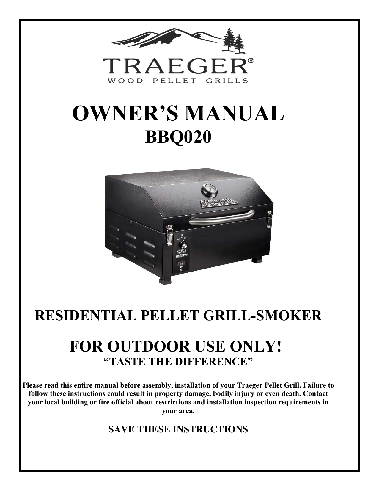 Traeger Grill Operating Manual