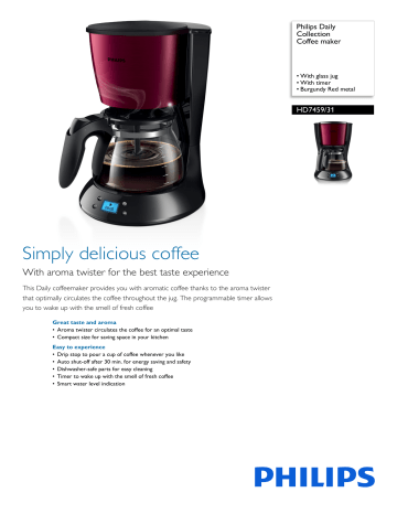 HD7459/31 Philips Coffee maker | Manualzz
