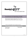 ReadyH2OT Hot Water Dispenser RH-300-SSD Installation &amp; Operating Guide