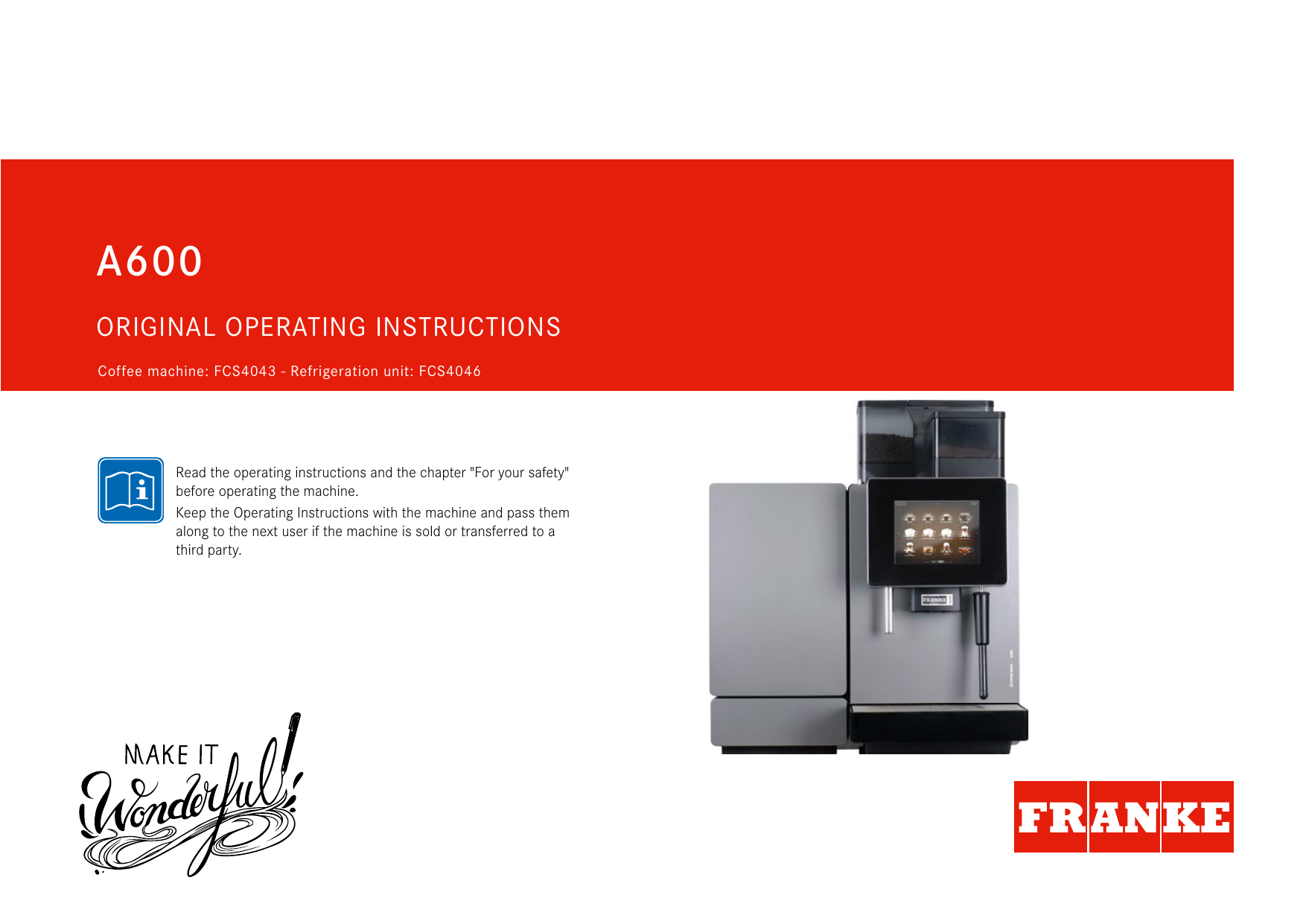 Franke A600 Manual edu.svet.gob.gt