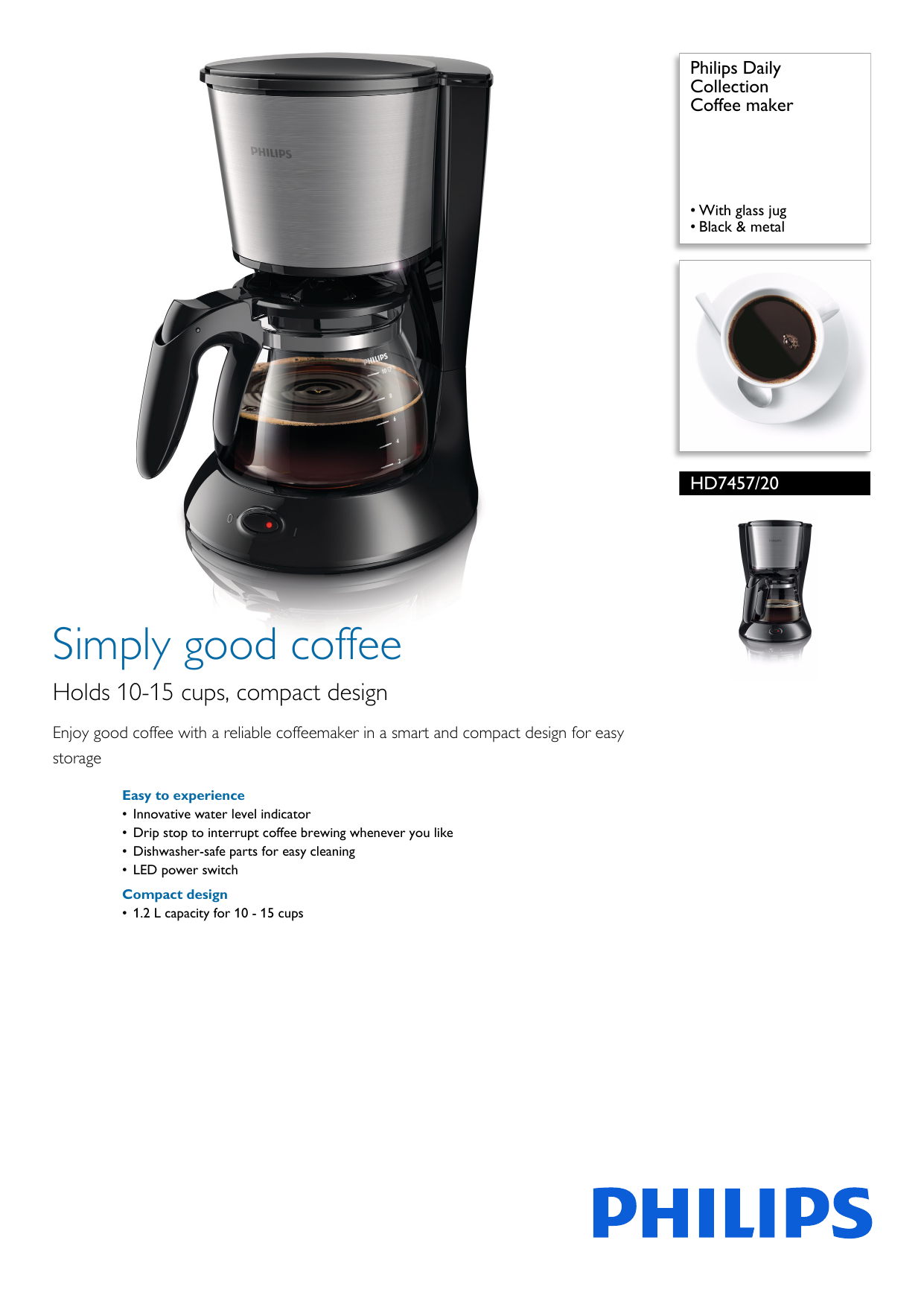 Philips HD7447 220 Volt 6-Cup Coffee Maker