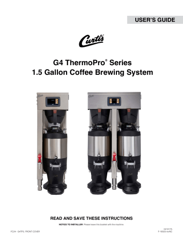 Curtis G4TP2T10A3500 User manual | Manualzz