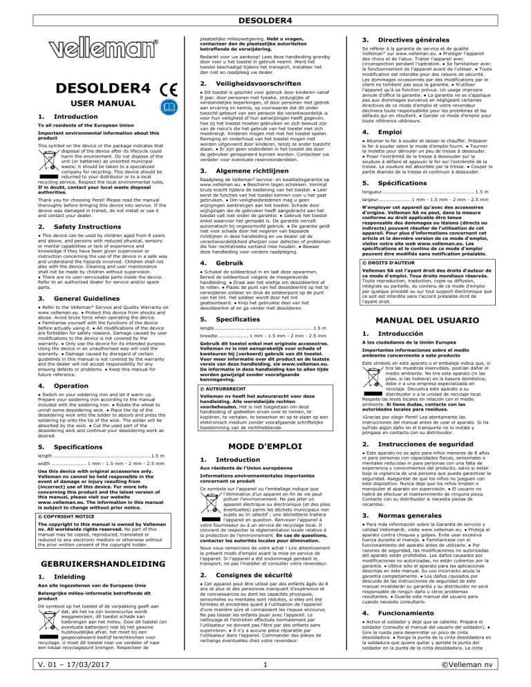 Desolder4 Velleman Manualzz