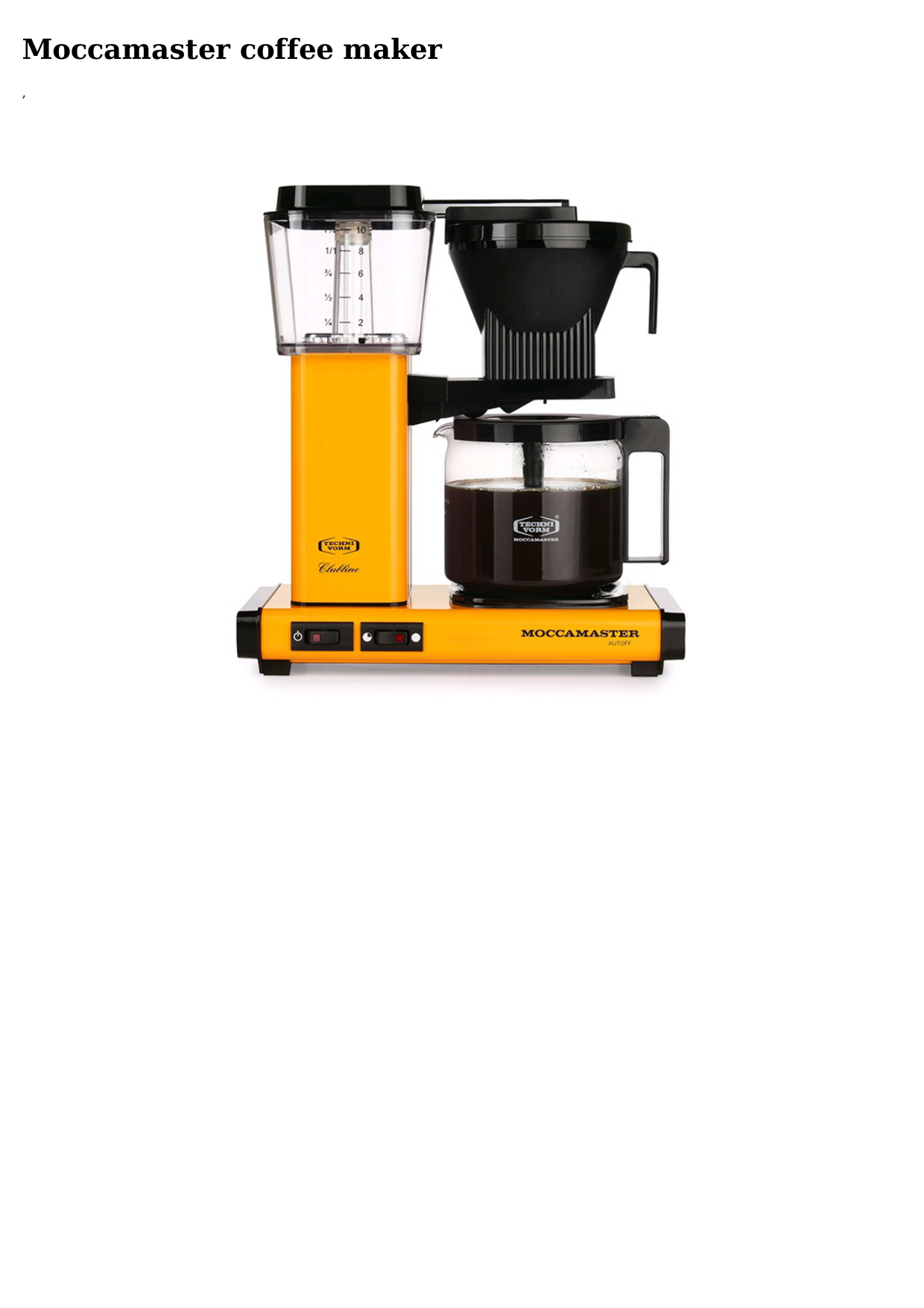 Moccamaster coffee maker | Manualzz