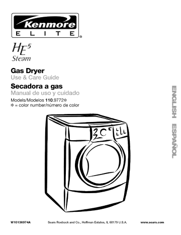 Kenmore Elite 11097738702, 11097727701, 11097729702, 11097731701,  11097721702, 11097728702, 11097731702, 11097721700, 11097731700,  11097761801 El manual del propietario