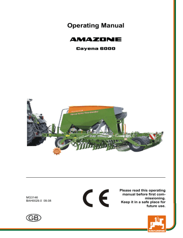 Amazone CIRRUS 6000 TINE-SEEDER Owner's Manual | Manualzz