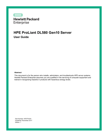 HPE ProLiant DL580 Gen10 Server | Manualzz